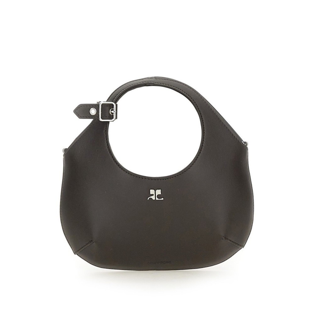 Courreges Small Holy Leather Tote Bag Brown